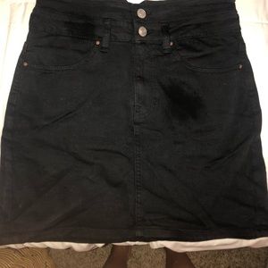 black jean stretchy skirt